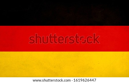 Grunge Flag of Germany, Germany flag pattern on the concrete wall, flag of Germany banner on scratched vintage texture, retro effect , Background for design in country flag