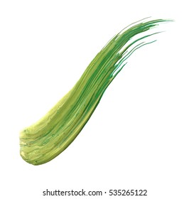 Grunge Green Red Brush Strokes Oil Paint Isolated On White Background