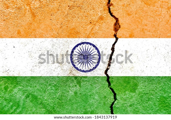 Grunge Indian\
national flag icon pattern isolated on weathered cracked concrete\
wall background, abstract India political society divided conflicts\
concept texture\
wallpaper