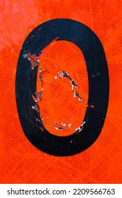 Grunge Letter O Or Number 0 On Sign With Cracks Texture