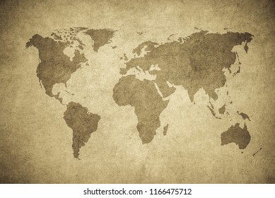 Grunge Map Of The World