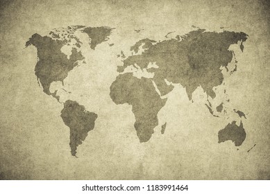 Grunge Map Of The World