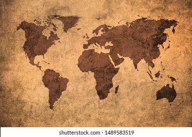 Grunge Map Of The World