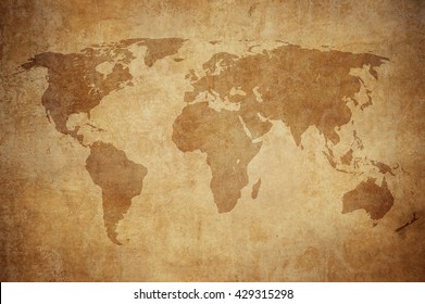 Grunge Map Of The World