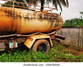 Grunge Old Oil Truck Rear