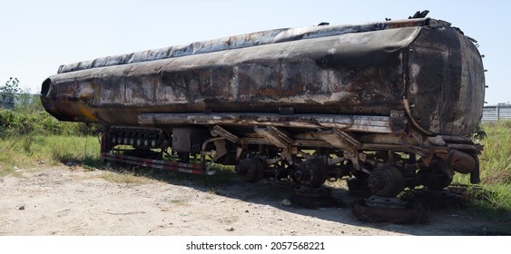 Grunge Old Tank Oil Truck.