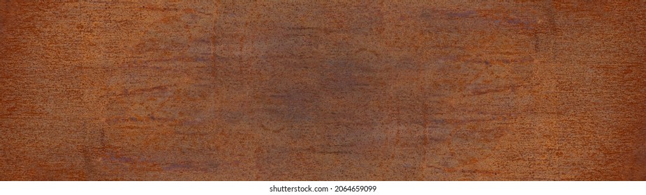 Grunge rusty orange brown metal corten steel stone background texture banner panorama pattern	
