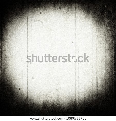 Grunge scratched background, old film effect, horror texture with frame and dust