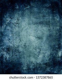 Grunge scratched blue background, metal distressed texture - Shutterstock ID 1372387865