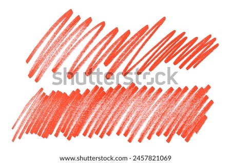 Grunge scribble, hatching, scrawl line, red marker isolated on white