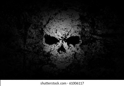 Grunge Skull Dark Background