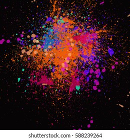 Grunge Splatter Paint Colorful Background