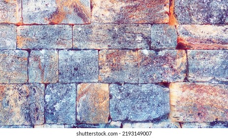 Grunge Stonewall. Beautiful  Brickwork Construction. Textured Pattern Background. Toned Photo