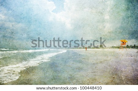 Similar – Verwackelte Strandkörbe am Strand. Mittelformat. Sommerlich, Leichtigkeit. Ostsee