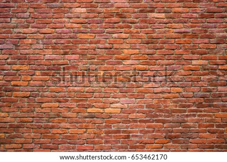 grunge texture of a brick wall, antique red masonry surface