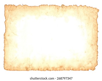 Grunge texture of old paper  isolated on white background - Shutterstock ID 268797347