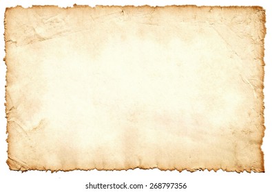 Grunge texture of old paper  isolated on white background - Shutterstock ID 268797356