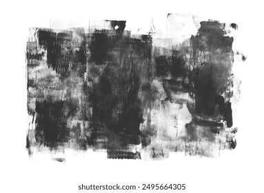 Grunge Textured Ink, Acrylic smear blot painting wall. Abstract Black and white color stain brushstroke background. - Powered by Shutterstock