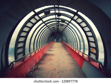 Grunge Tunnel , Vanishing Point, Technology Abstract