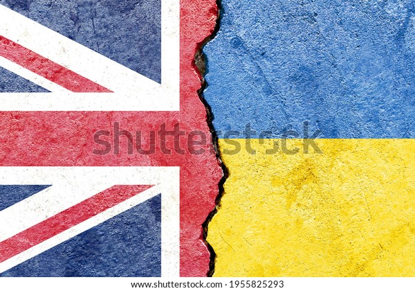 Grunge UK VS Ukraine national flags icon\
pattern isolated on broken cracked wall background, abstract UK\
Ukraine politics economy relationship friendship divided conflicts\
concept texture\
wallpaper