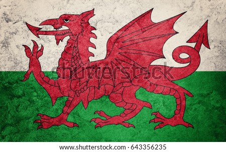 Grunge Welsh flag. Welsh flag with grunge texture.