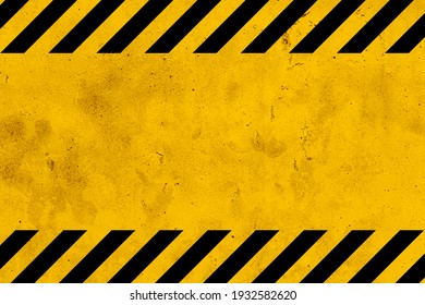 Grunge yellow and black diagonal stripes. Industrial warning background, warn caution, construction, safety - Shutterstock ID 1932582620