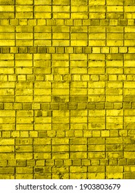 Grunge yellow brick wall background.  Yellow brick.