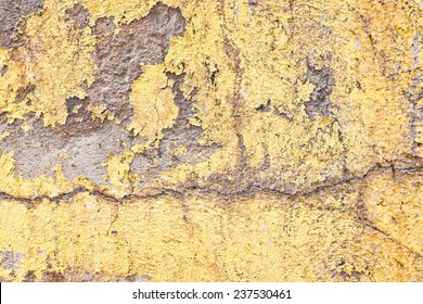 Grunge Yellow Peeling Paint Texture.