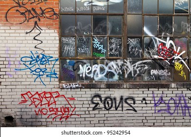 Grungy alleyway in Denver Colorado with graffiti. - Powered by Shutterstock