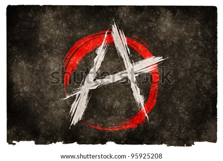 Grungy Anarchy Flag on Vintage Paper