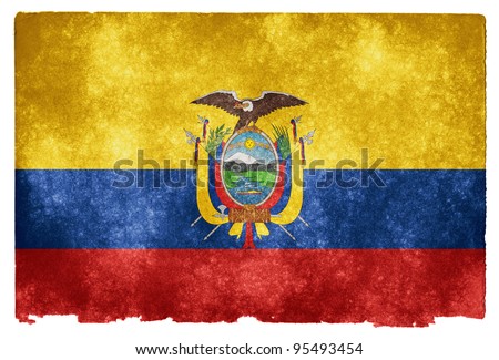 Grungy Flag of Ecuador on Vintage Paper