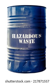 Grungy Isolated Drum Or Barrel Of Hazardous Waste