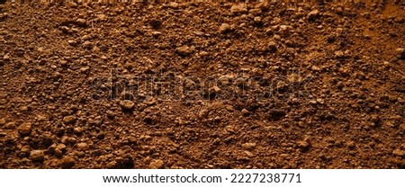 Grungy old blank bad wet distress dark red thirst turf terra path way text space. Close up top detail macro view broken dry mire clod eco waste fertile plant thirsty barren steppe famine desert lawn