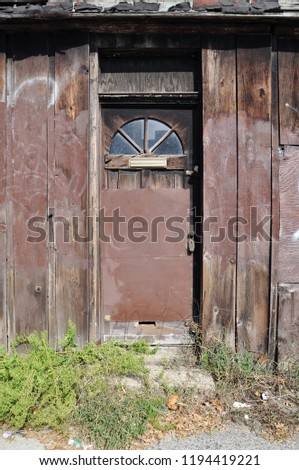 Grungy Old Brown Door Window Abandoned Stock Photo Edit Now
