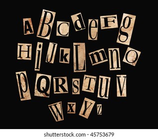 Grungy Ransom Letter Alphabet