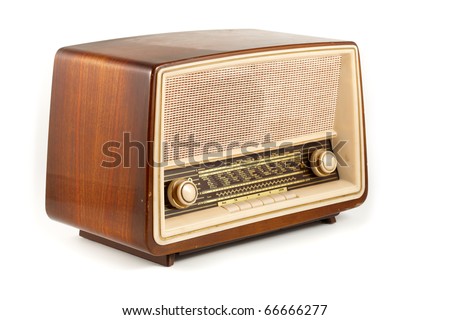 grungy retro radio isolated on white