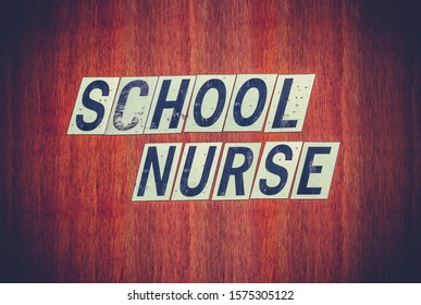 A Grungy Sign For A School Nurse In A Rundown Public School