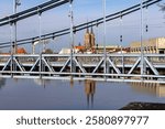 Grunwald Bridge over the Oder River. Wroclaw, Poland