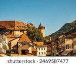 Gruyere End Of Main Street With Castle Tower