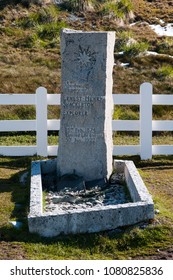 Grytviken, South Georgia, Antarctica - Feb 9 2016: Grave And Headstone Of Sir Ernest Shackleton