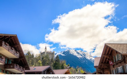 Gstaad Palace And Swiss Alps.