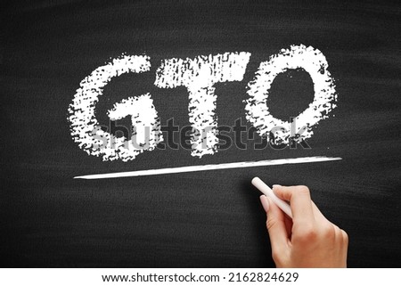 GTO Group Training Organisation - hires apprentices and trainees and places them with host employers, acronym text on blackboard