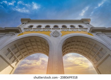 Guadalajara, Jalisco, Mexico. The landmark monument of Arches of Guadalajara, Arcos Vallarta Guadalajara, located in historic city center near Minerva Statue.
