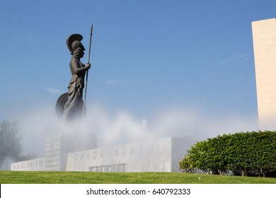 GUADALAJARA, MEXICO – MAY 15: La Minerva monument in Guadalajara, Mexico on May 15, 2016. La Minerva is a prominent city landmark, located in a roundabout. 