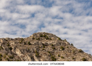 Guadalupe Peak From Below With Cloudy Sky