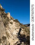 The Guadalupe Peak Trail Ascending Above The Chihuahuan Desert, Guadalupe Mountains National Park, Texas, USA