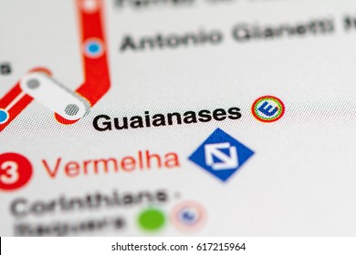 Guaianases Station. Sao Paolo Metro Map.