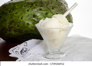 Guanabana Sorbet In Glass Cup