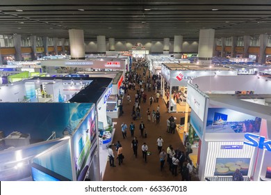 GUANGZHOU, CHINA - 16 April 2017 : The View At China Import And Export Fair(Canton Fair Complex) In Guangzhou China. It Is The Largest Trade Fair In Guangzhou.