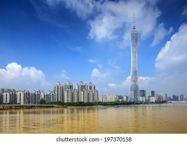 Guangzhou, China Cityscape At Canton Tower.